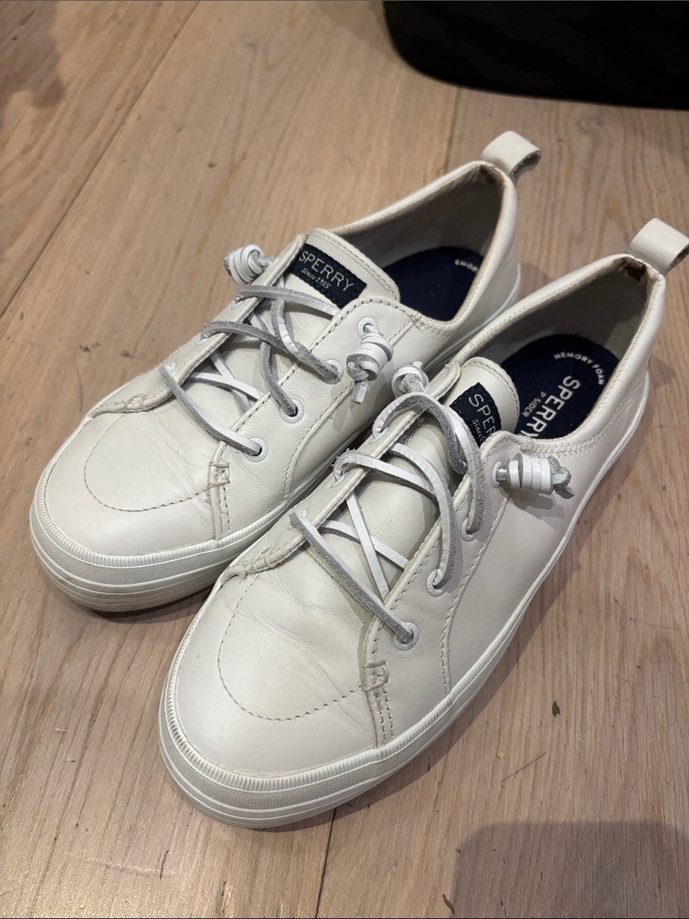 Sperry White Leather Boat Shoe Sneaker